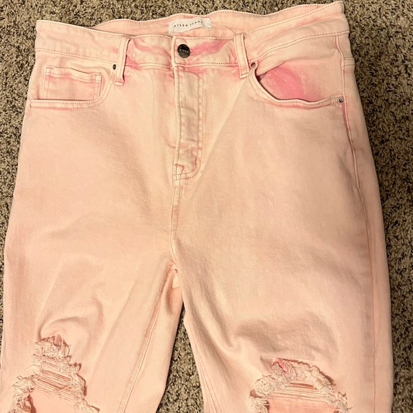 Women's Pink Straight Leg Jeans - Picture 4 of 4